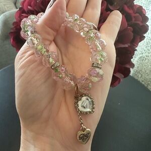 Gorgeous rose pink glass bead bracelet